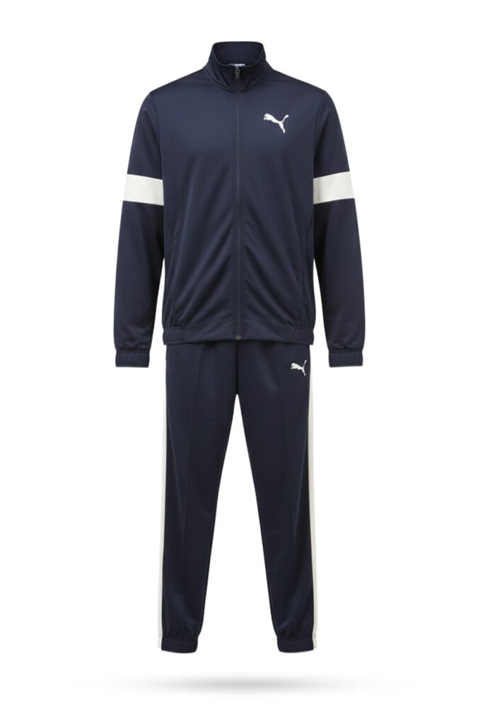 Blue Tracksuit With White Stripe
